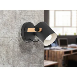 Aplica Vintage Eglo Hornwood 43046, E27 1X28W Ø170Mm, Lemn, Maro