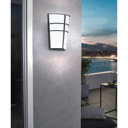 Aplica Exterior Eglo Breganzo 94138, Led 2X2.5W 360Lm 3000K Ip44, Otel Zincat, Alb