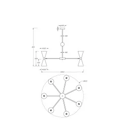 Candelabru Vesper Maytoni E14, Alb | Auriu, MOD108PL-14WG, Germania