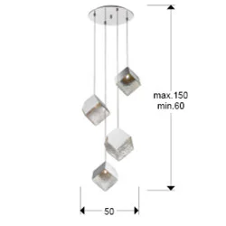 Suspensie Schuller ·Priscila· Lamp 4L., Chrome 720410 G9 Spania Suspensie Schuller ·Priscila· Lamp 4L., Chrome 720410 G9 Spania