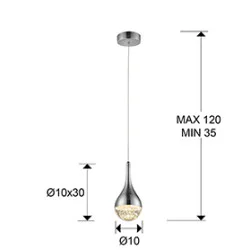 Pendul ELIE Schuller Led, Crom 773106 Spania Pendul ELIE Schuller Led, Crom 773106 Spania