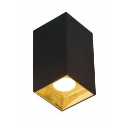 Downlight Aplicat Patrat Glam, Led Module, Black|Gold, Led 12W, 4240501, Viokef Grecia