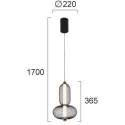 Pendul MARGOT 4311400 Viokef LED, Negru, Grecia
