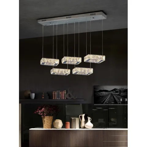 Suspensie K-Lighting Tapled, Led, Crom, 018195L77C, Portugalia