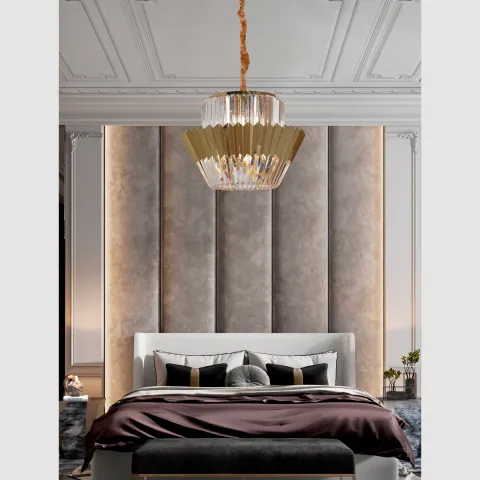 Suspensie K-Lighting Maia, E14, Auriu, 018207D60G, Portugalia