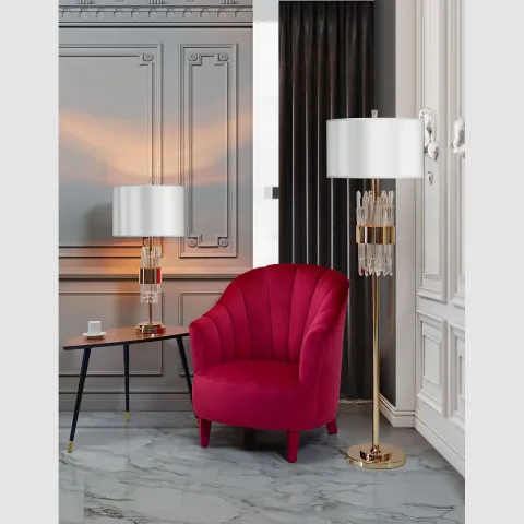 Lampadar K-Lighting Volupia, E27, Auriu, 019047G, Portugalia
