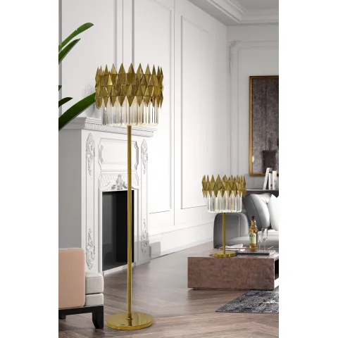 Lampadar K-Lighting Lune, E14, Auriu, 019083G, Portugalia