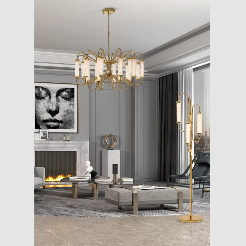 Lampadar K-Lighting Andy, Led, Auriu, 019101G, Portugalia