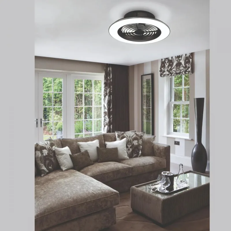 Plafoniera cu ventilator ALISIO 7800 Mantra LED, Negru, Spania