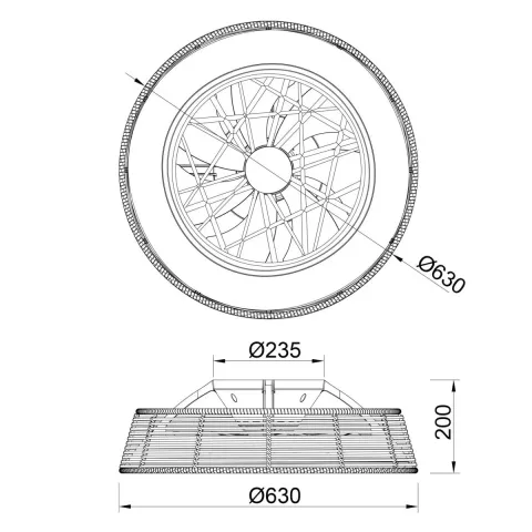 Plafoniera cu ventilator INDONESIA 7810 Mantra LED, Lemn, Spania