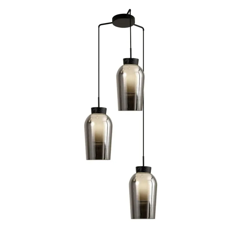 Suspensie NORA -Black/MARMOL 8284 Mantra E27, Negru, Spania