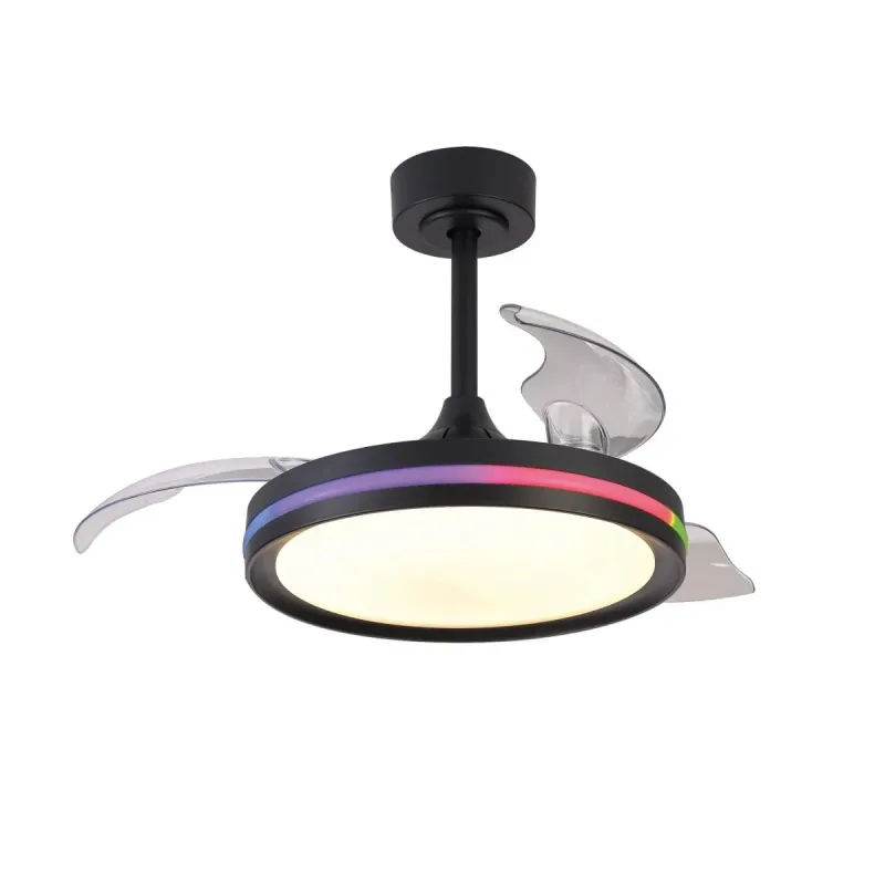 Plafoniera cu ventilator NORTH 8730 Mantra LED, Negru, Spania