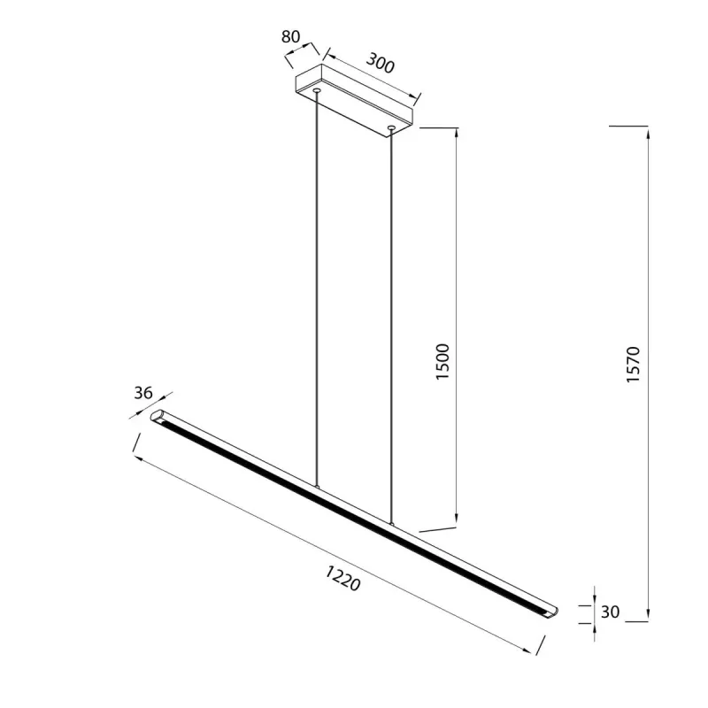 Suspensie LINEAL 8954 Mantra LED, Negru, Spania