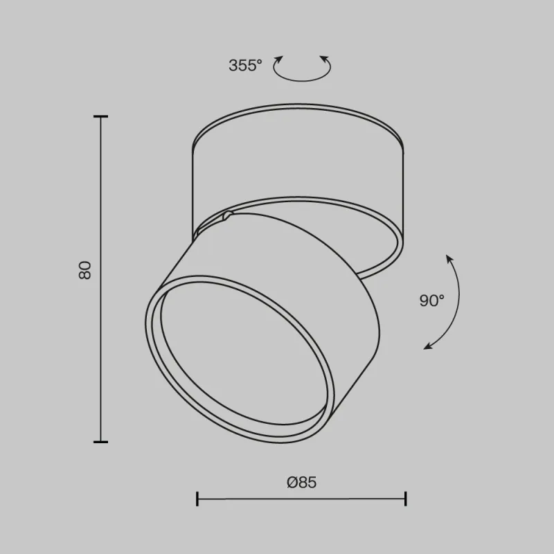 Downlight Aplicat C024CL-12W2.7K-B-1 Onda Maytoni Germania, Modern, Led, Negru