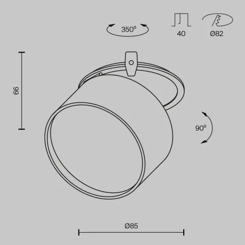 Downlight Încastrat DL024-12W-DTW-BMG Onda Maytoni Germania, Modern, Led, Negru