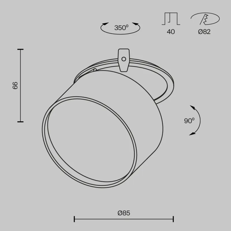 Downlight Încastrat DL024-12W-DTW-BMG Onda Maytoni Germania, Modern, Led, Negru