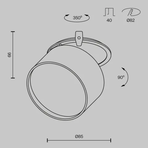 Downlight Încastrat DL024-12W-DTW-W Onda Maytoni Germania, Modern, Led, Alb