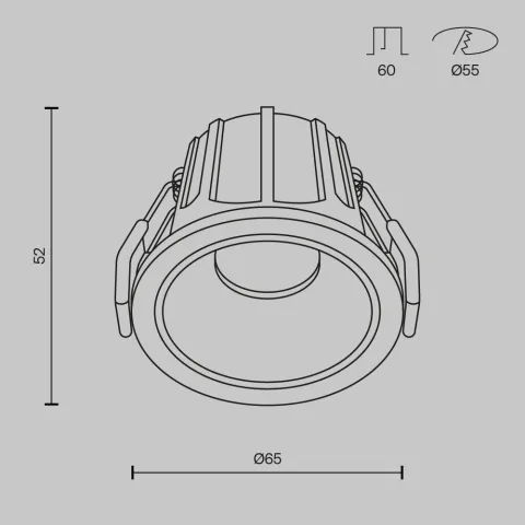 Downlight Încastrat DL043-01-10W2.7K-RD-WB-DE Alfa Maytoni Germania, Modern, Led, White And Black