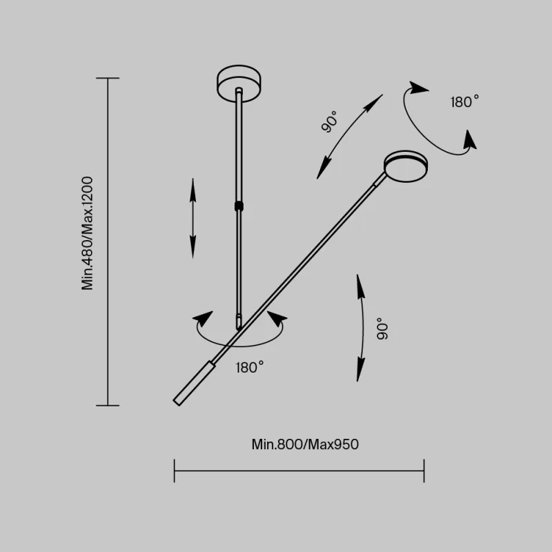 Pendul MOD070CL-L8B3K Fad Maytoni Germania, Modern, Led, Negru