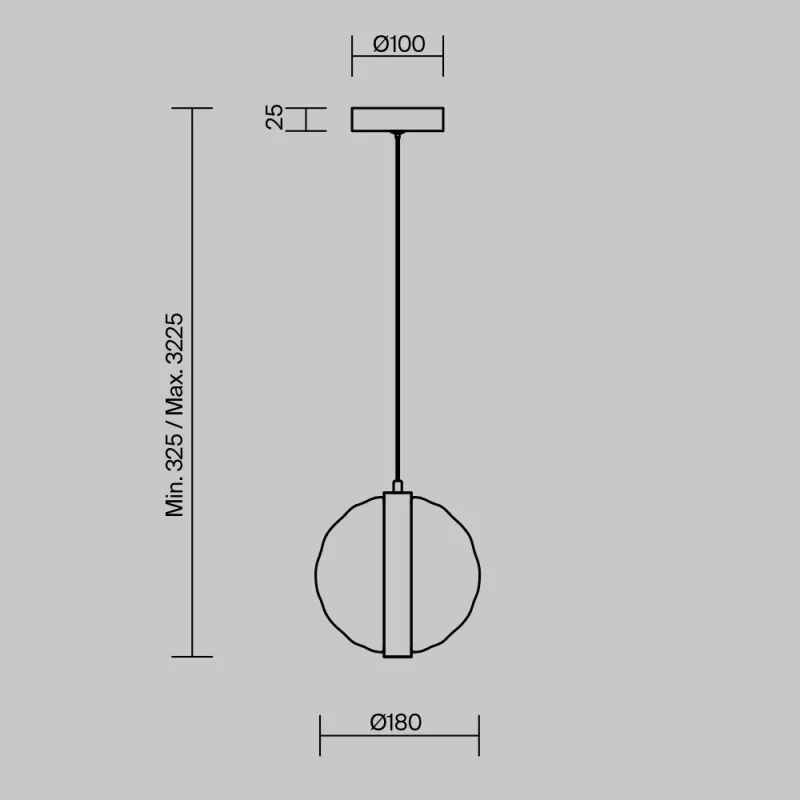 Pendul MOD379PL-L6B2.7K Misterio Maytoni Germania, Modern, Led, Negru