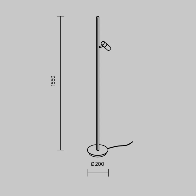 Lampadar MOD395FL-L28B3K Thin Maytoni Germania, Modern, Led, Negru