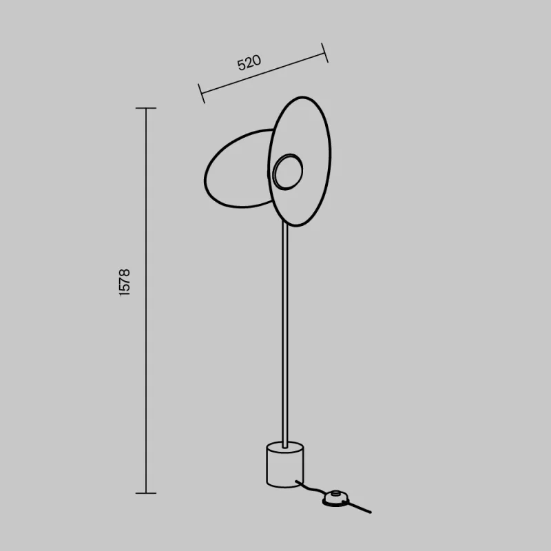 Lampadar MOD396FL-L10W3K Evolution Maytoni Germania, Modern, Led, Negru