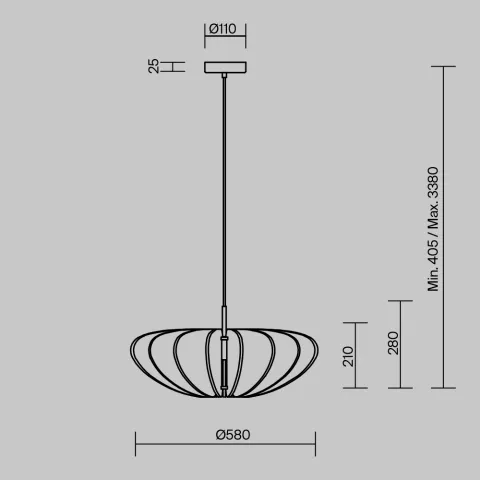 Pendul MOD398PL-01GR1 Cambio Maytoni Germania, Modern, E27, Negru
