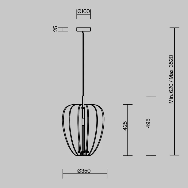 Pendul MOD398PL-01GR Cambio Maytoni Germania, Modern, E27, Negru