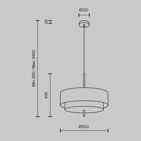 Pendul MOD613PL-05GR Bergamo Maytoni Germania, Modern, E27, Negru