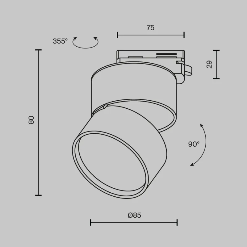 Downlight 1 Fază TR007-1-12W3K-B-1 Onda Maytoni Germania, Modern, Led, Negru