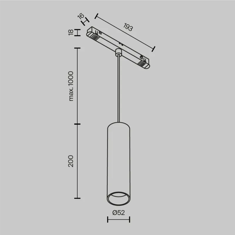 Downlight Șina Magnetică TR041-4-12WTW-DD2-B Focus Led Maytoni Germania, Modern, Led, Negru