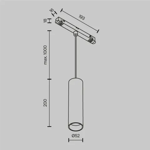 Downlight Șina Magnetică TR041-4-12WTW-DD2-W Focus Led Maytoni Germania, Modern, Led, Alb