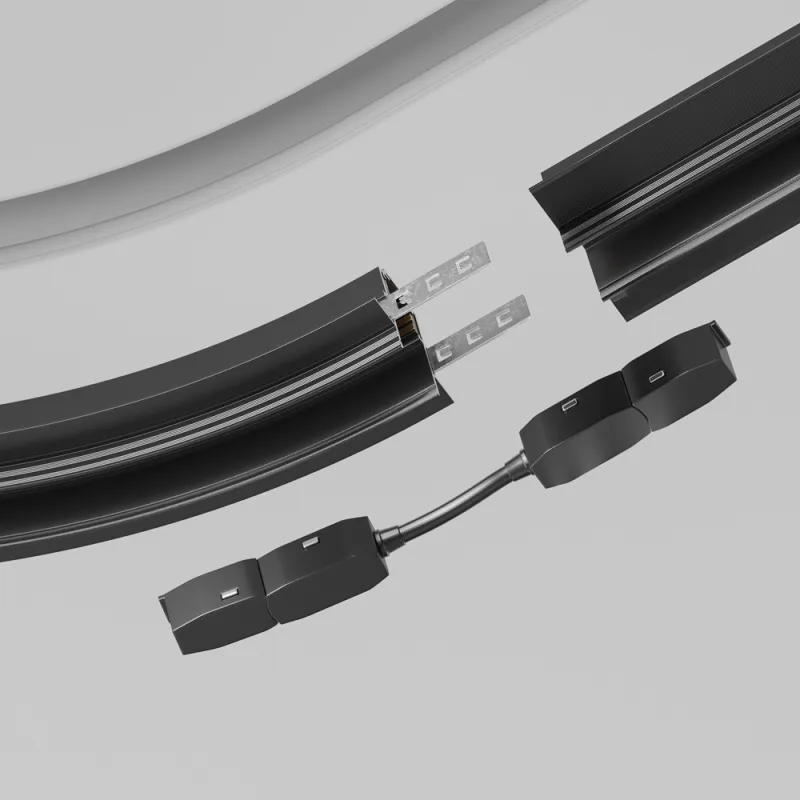 Prelungitor Electric Flexibil Șina Magnetică TRA034CS-B-DE Accessories For Tracks Exility Maytoni Germania, Modern, Negru