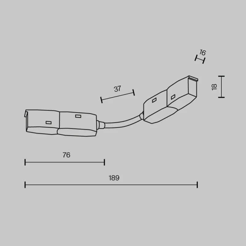 Prelungitor Electric Flexibil Șina Magnetică TRA034CS-W-DE Accessories For Tracks Exility Maytoni Germania, Modern, Alb