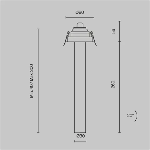 Downlight Incastrat Focus T C140RS-L300-7W3K-B Maytoni LED, Negru, Germania