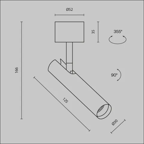 Downlight Aplicat Focus T C141CL-L125-6W3K-B Maytoni LED, Negru, Germania