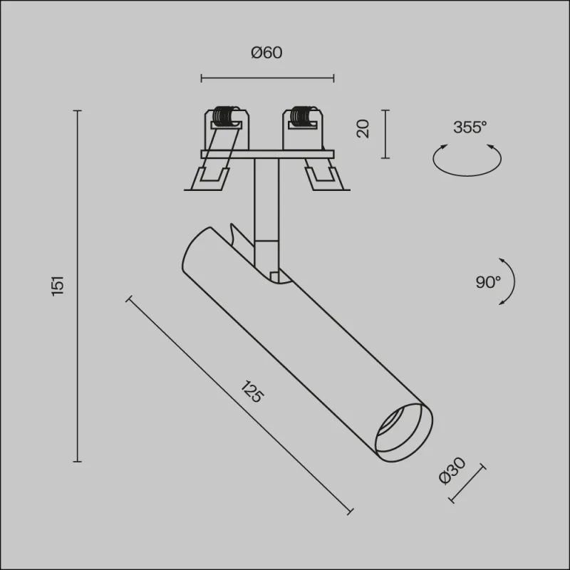 Downlight Incastrat Focus T C141RS-L125-6W3K-W Maytoni LED, Alb, Germania