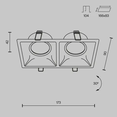 Downlight Incastrat Dot DL029-2-02B Maytoni GU10, Negru, Germania