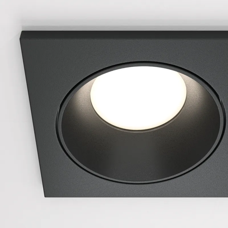Downlight Incastrat Baie Zoom DL033-2-02B Maytoni GU10, Negru, Germania