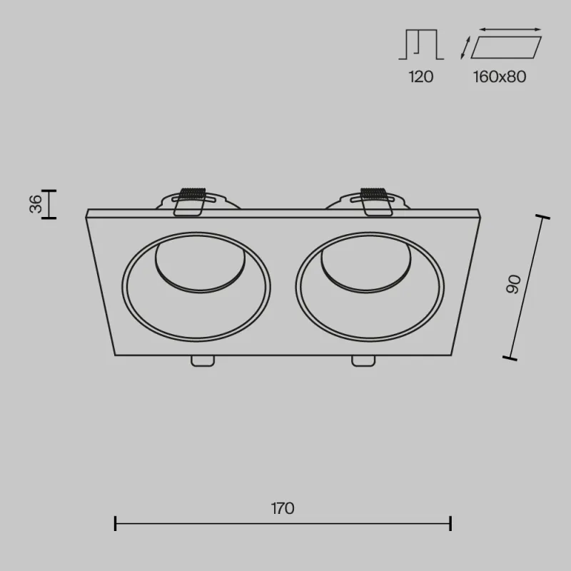 Downlight Incastrat Baie Zoom DL033-2-02W Maytoni GU10, Alb, Germania