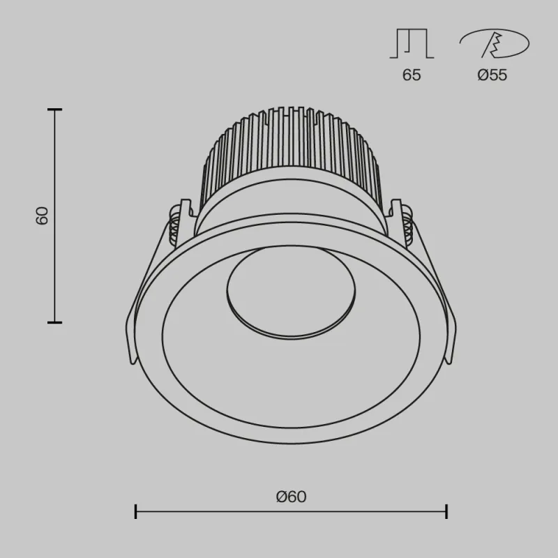 Downlight Incastrat Baie Zoom DL034-01-06W4K-D-W Maytoni LED, Alb, Germania