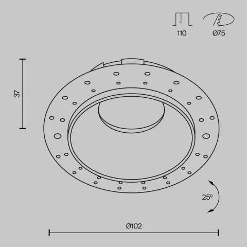 Downlight Incastrat Share DL051-U-2W Maytoni GU10, Alb, Germania