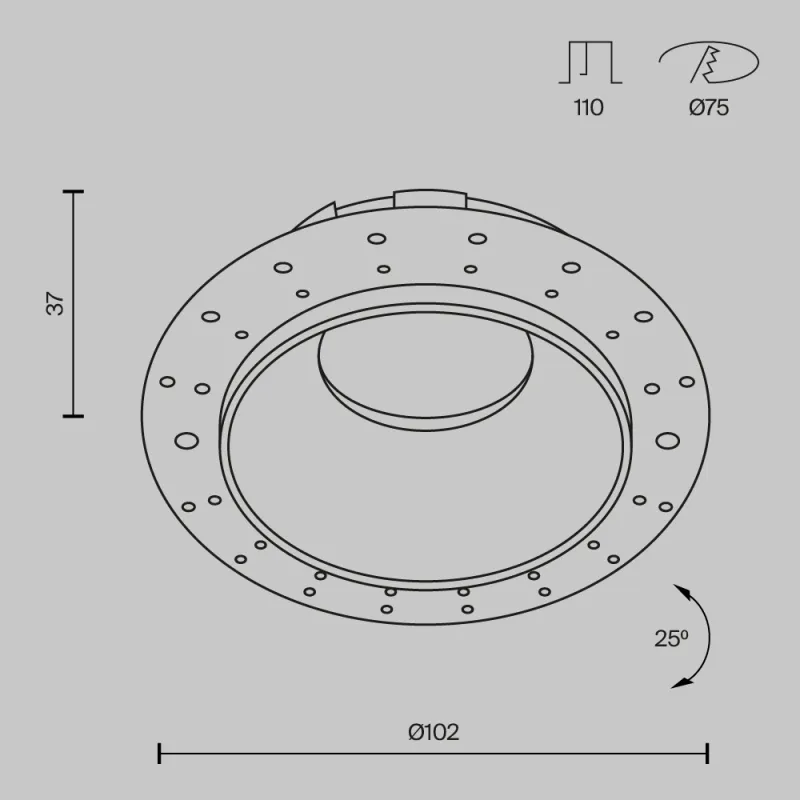Downlight Incastrat Share DL051-U-2W Maytoni GU10, Alb, Germania