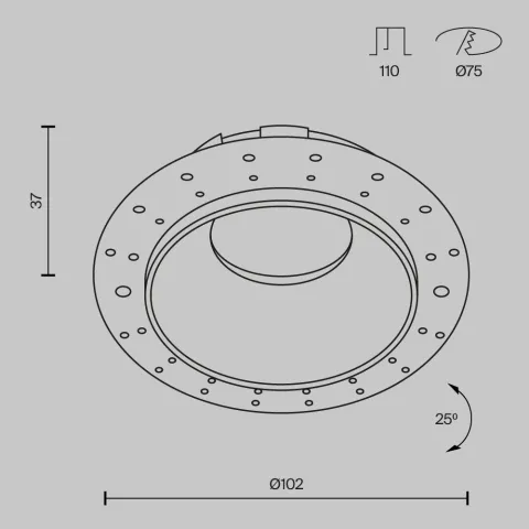 Downlight Incastrat Share DL051-U-2WMG Maytoni GU10, Alb, Germania