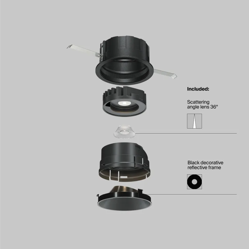 Downlight Incastrat Wise DL057-10W3K-B Maytoni LED, Negru, Germania