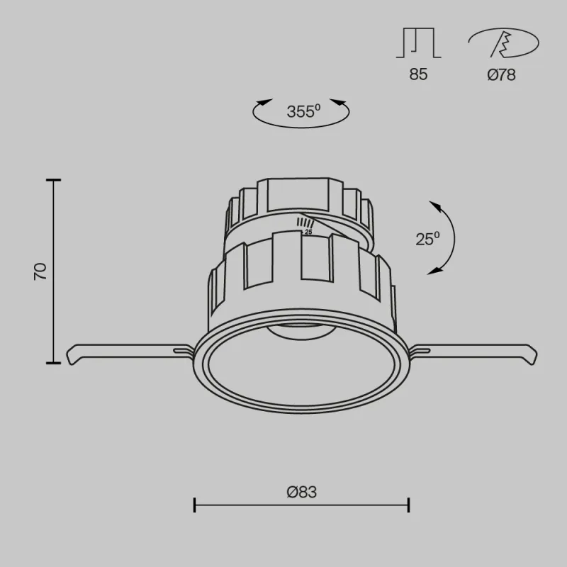 Downlight Incastrat Wise DL057-10W3K-W Maytoni LED, Alb, Germania