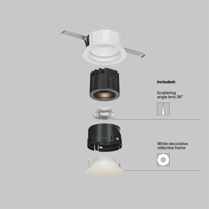 Downlight Incastrat Wise DL057-7W3K-W Maytoni LED, Alb, Germania