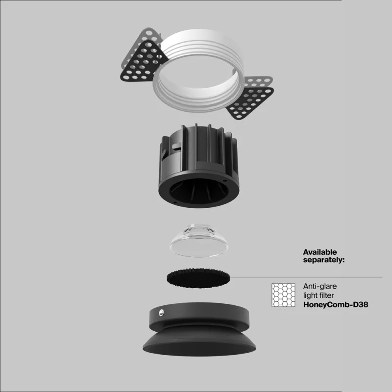 Downlight Incastrat Round DL058-12W3K-TRS-B Maytoni LED, Negru, Germania