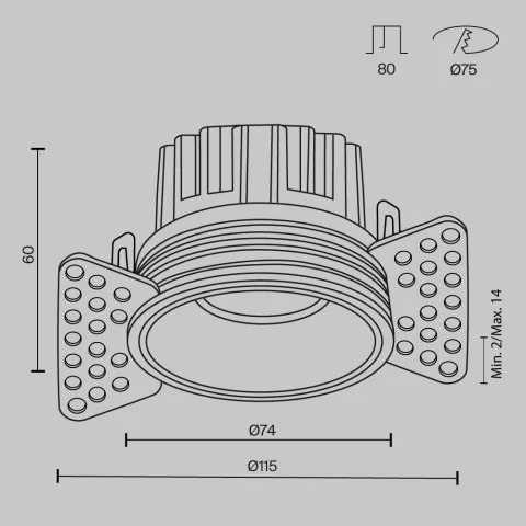 Downlight Incastrat Round DL058-12W3K-TRS-BS Maytoni LED, Alama, Germania