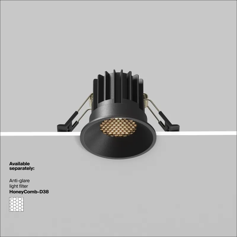 Downlight Incastrat Round DL058-7W3K-B Maytoni LED, Negru, Germania